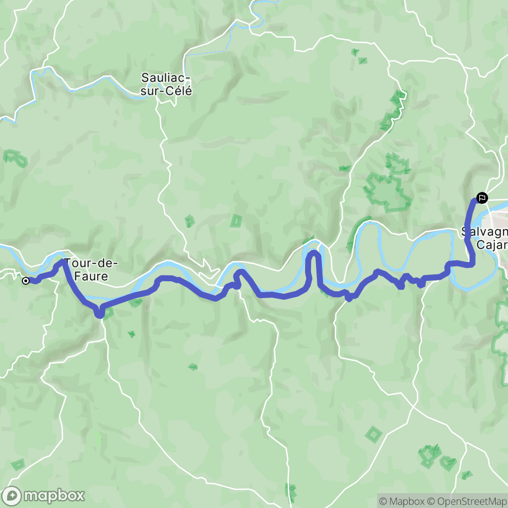 Saint-Cirq-Lapopie : carte du parcours de randonnée - France