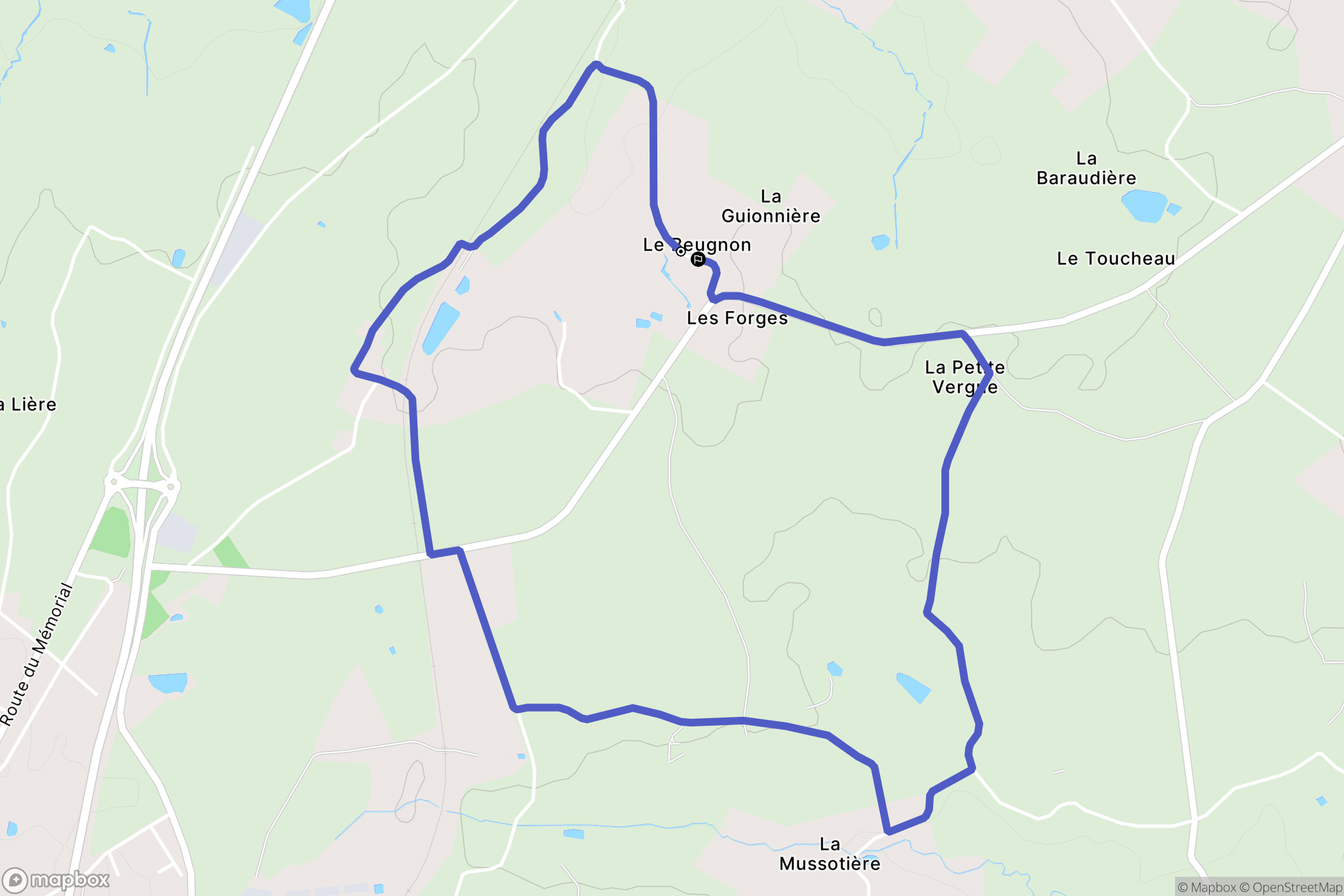 Mazières-en-Gâtine : carte du parcours de randonnée - France