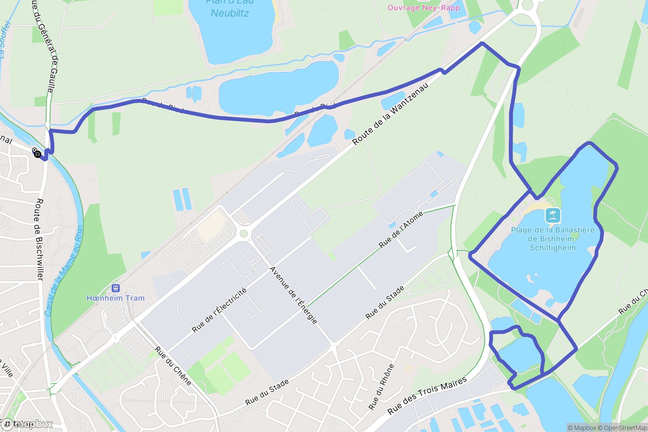 Souffelweyersheim : carte du parcours de randonnée - France