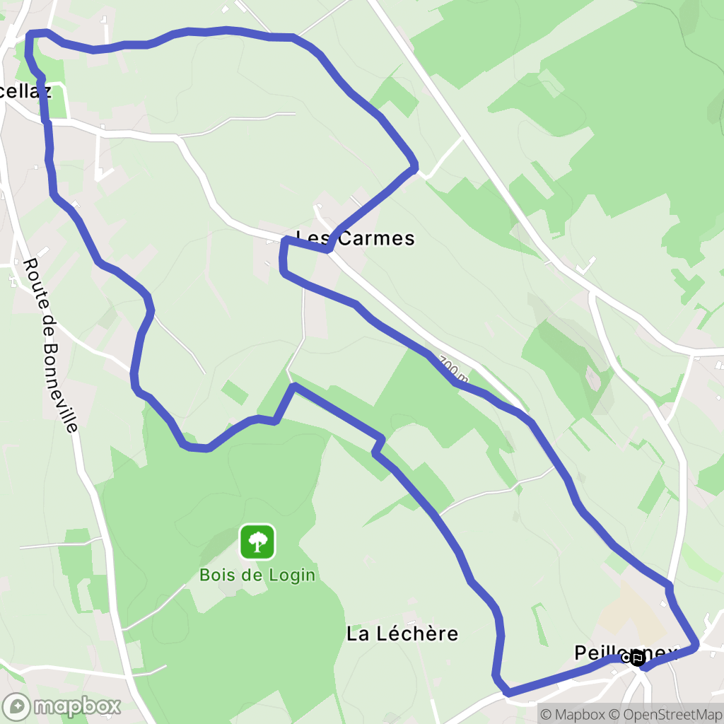 Peillonnex : carte du parcours de randonnée - France
