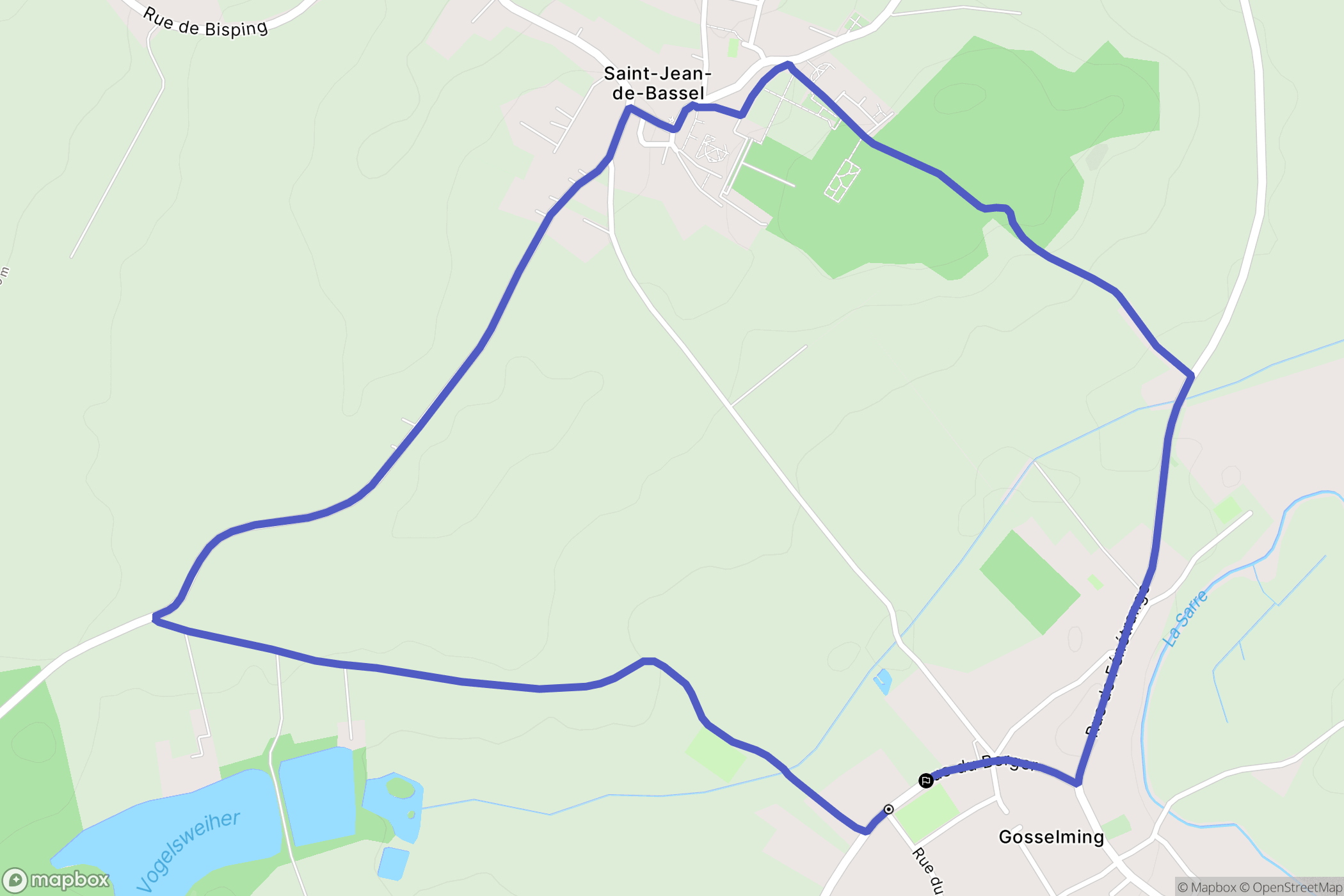 Gosselming : carte du parcours de randonnée - France