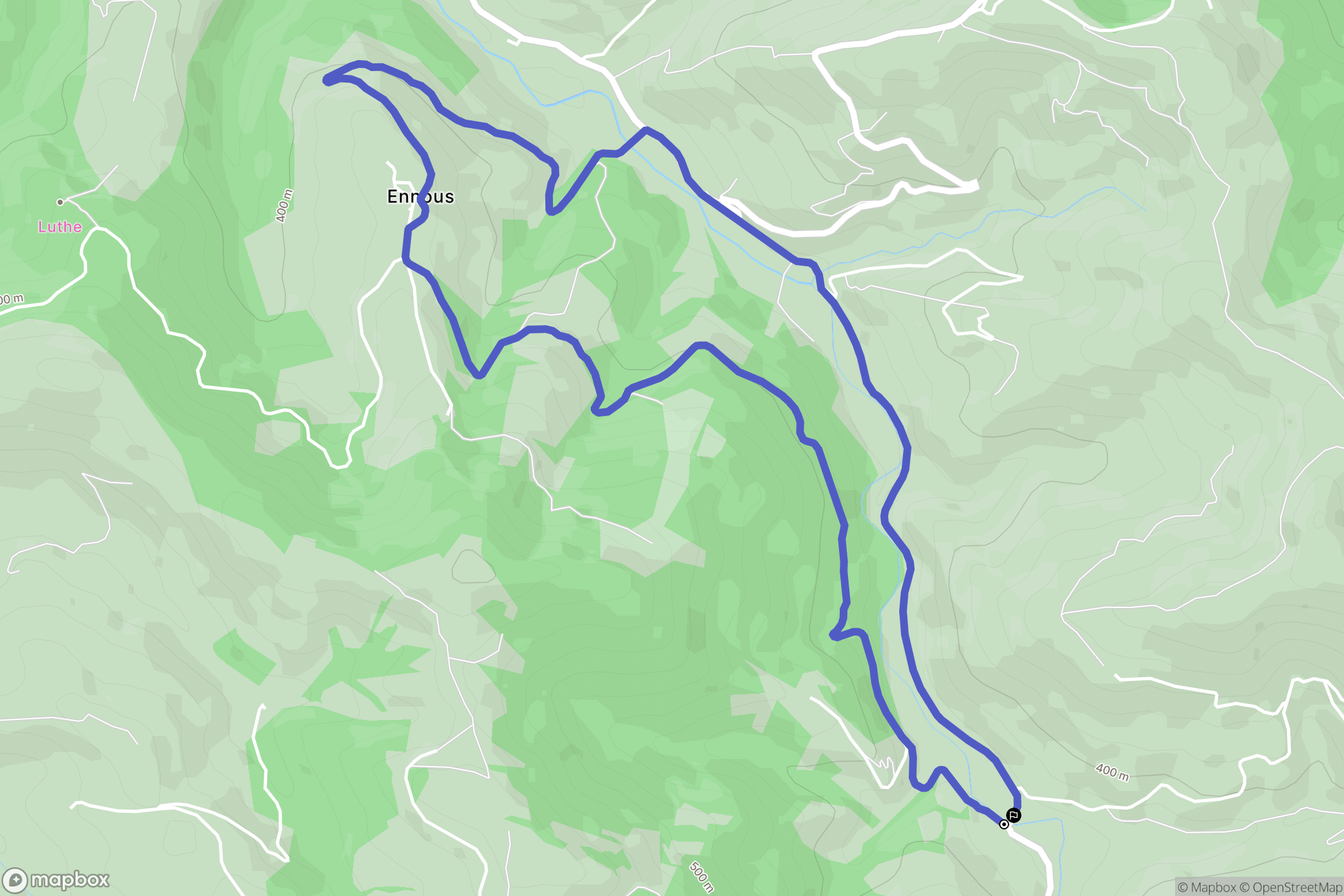 Rebourguil : carte du parcours de randonnée - France