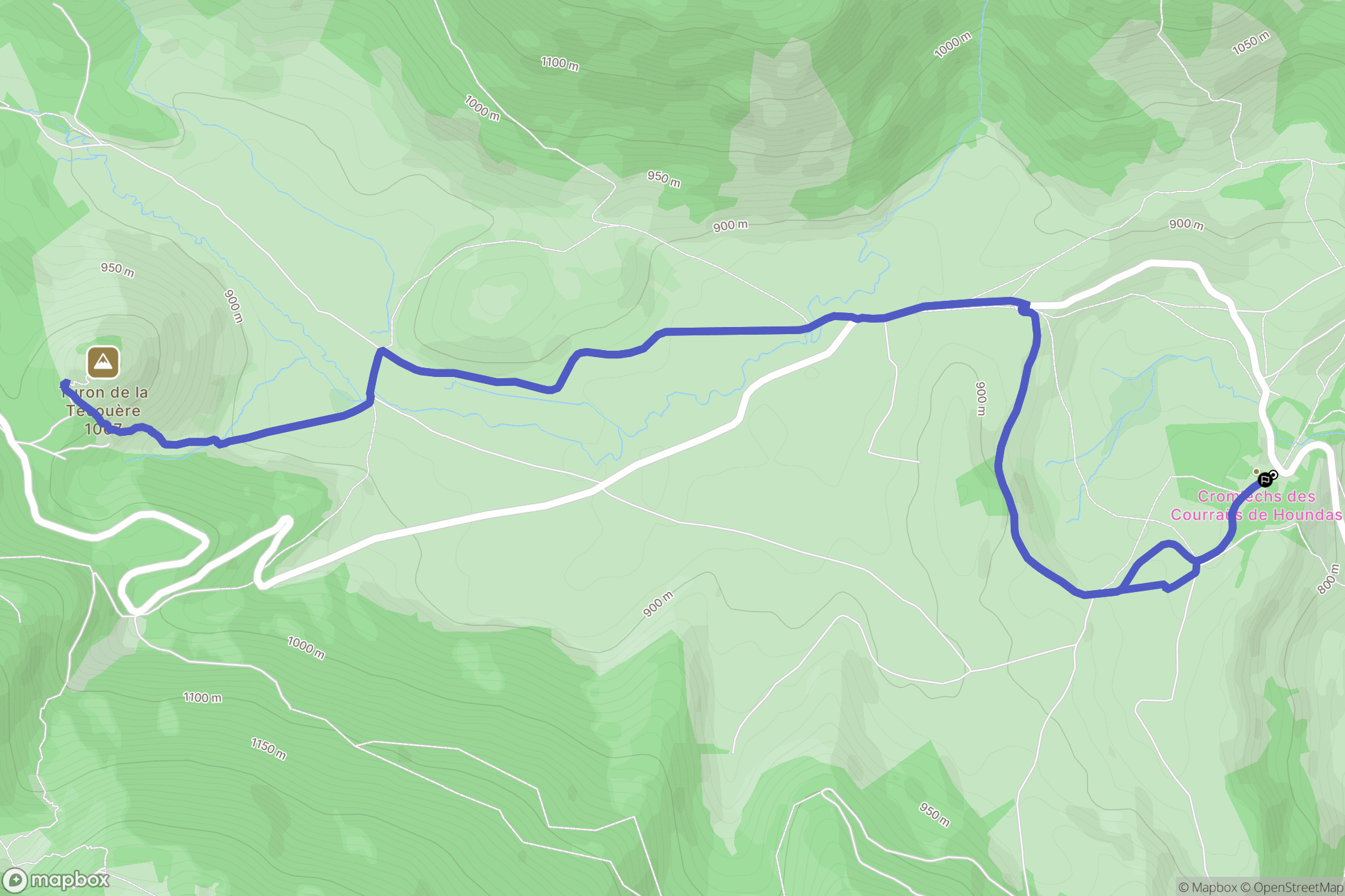 Bilhères : carte du parcours de randonnée - France