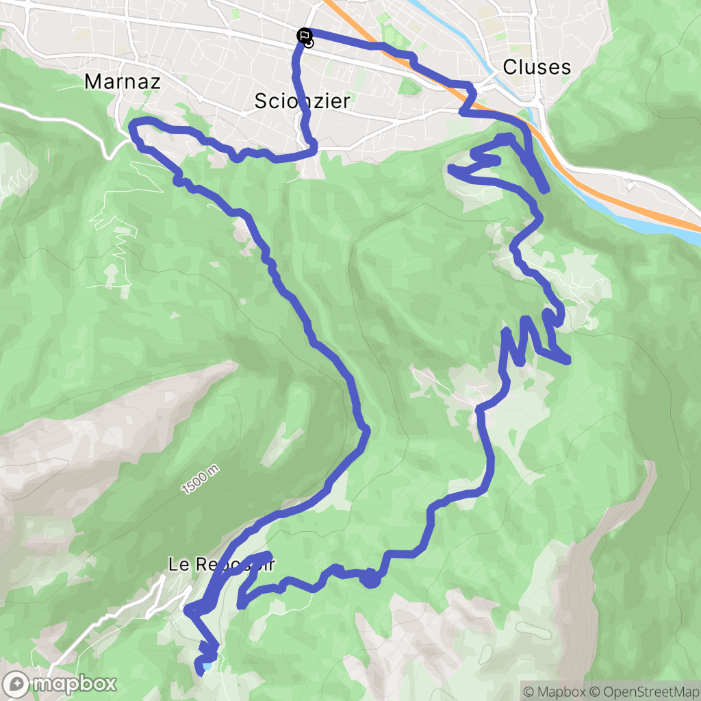 Scionzier : carte du parcours de randonnée - France