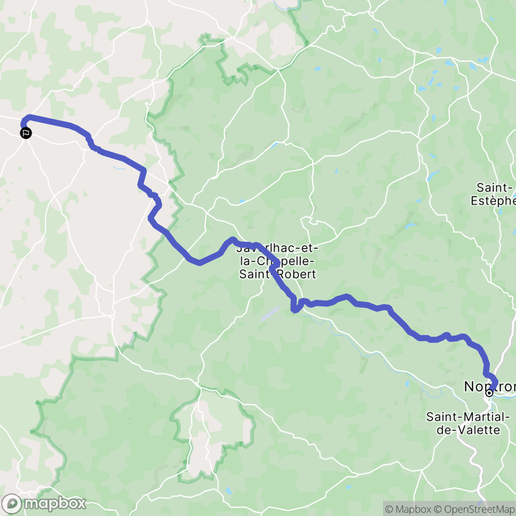Nontron : carte du parcours de randonnée - France