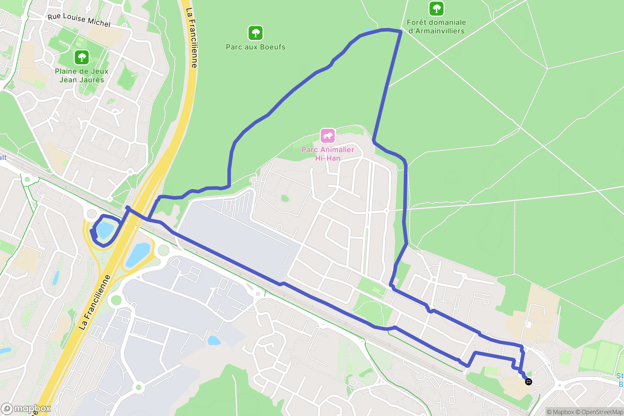 Roissy-en-Brie : carte du parcours de randonnée - France