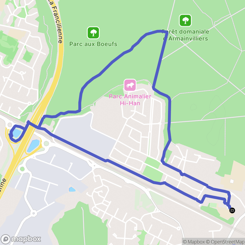 Roissy-en-Brie : carte du parcours de randonnée - France
