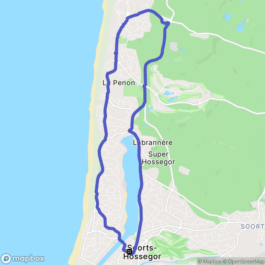 Soorts-Hossegor : carte du parcours de randonnée - France