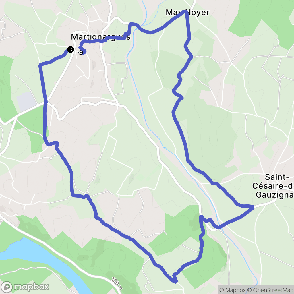 Martignargues : carte du parcours de randonnée - France
