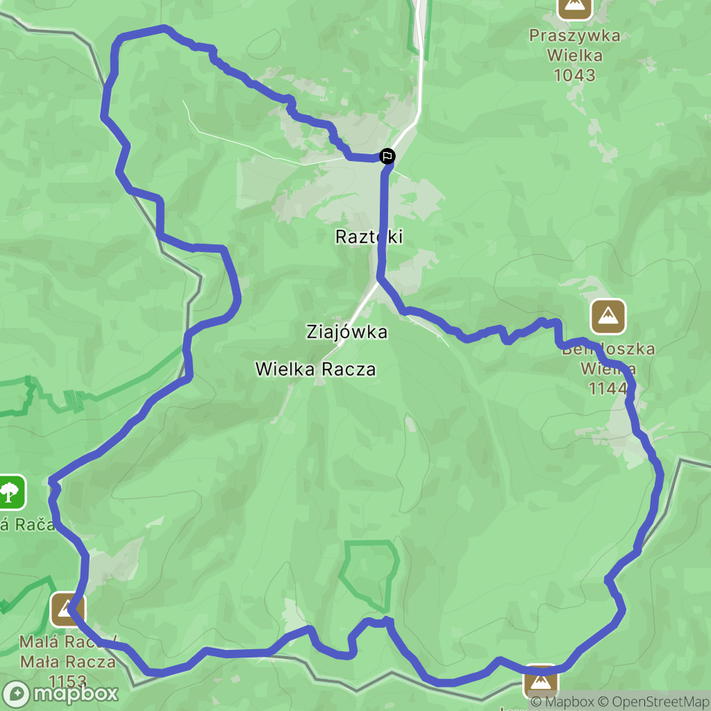 Rycerka Górna: mapa trasy - Poland