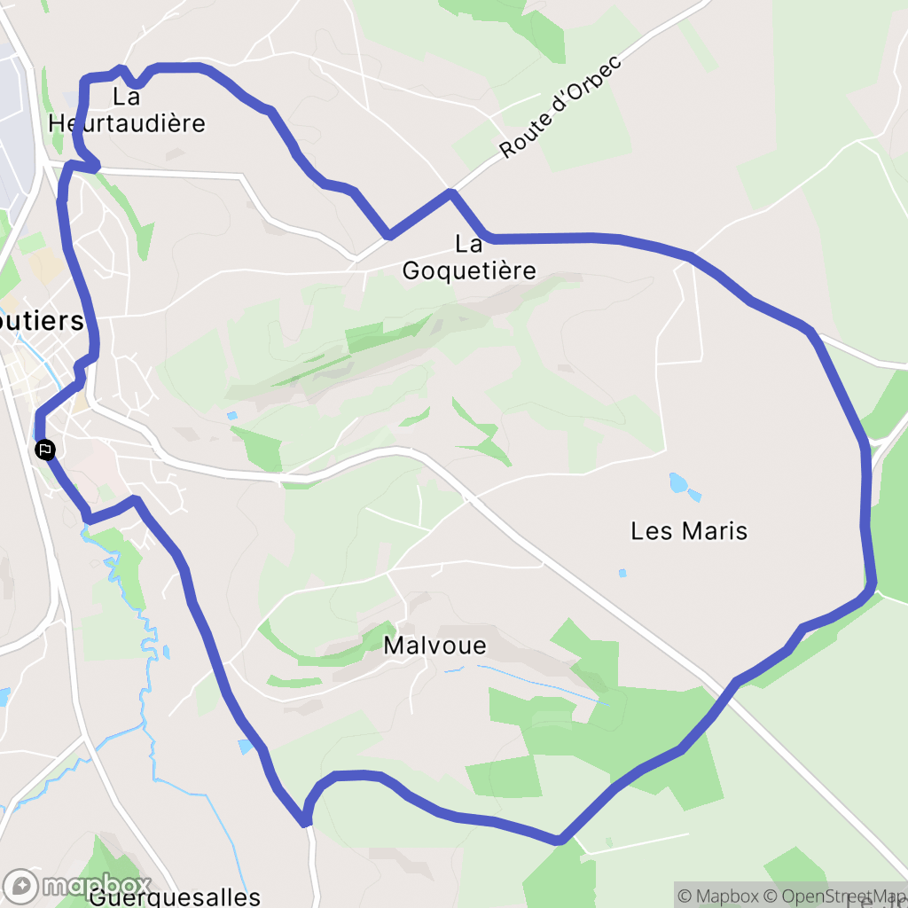 Vimoutiers : carte du parcours de randonnée - France