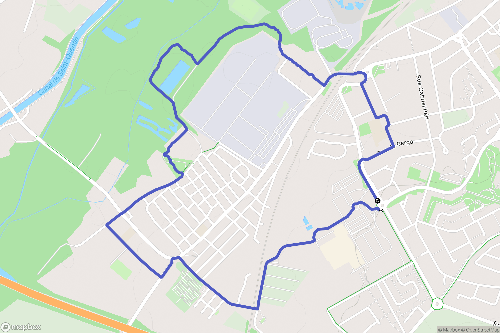 Gauchy : carte du parcours de randonnée - France