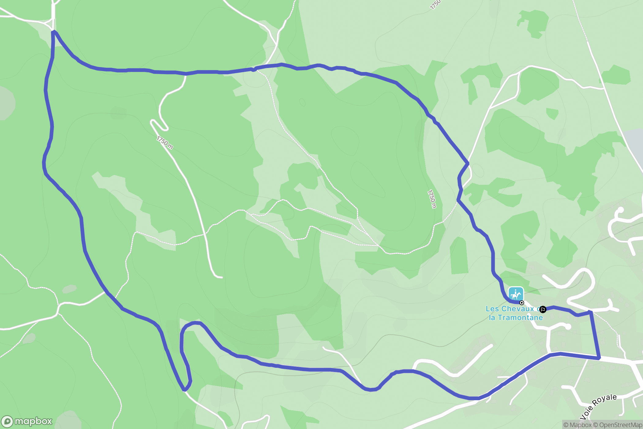 La Llagonne : carte du parcours de randonnée - France