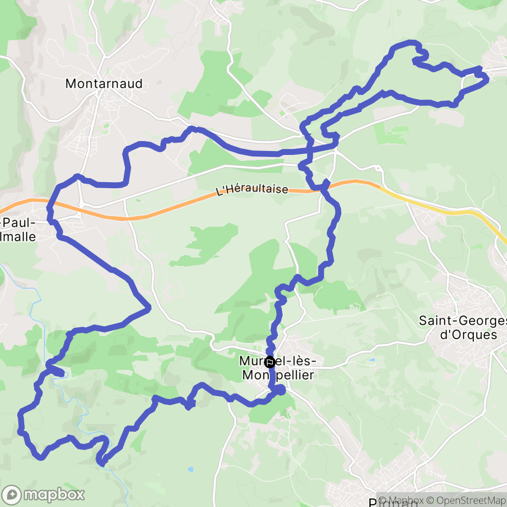 Murviel-lès-Montpellier : carte du parcours de randonnée - France