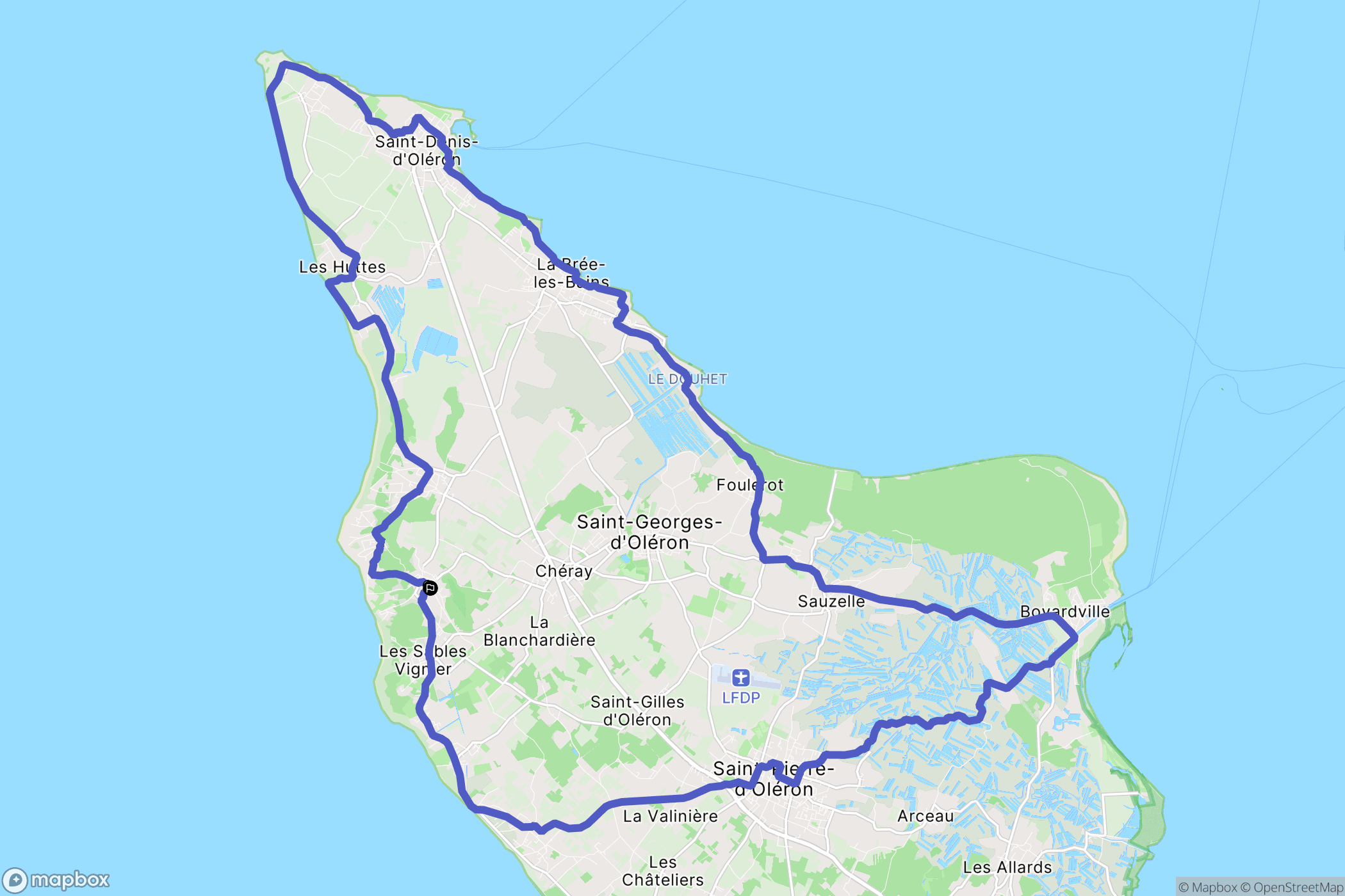 Saint-Georges-d'Oléron : carte du parcours de randonnée - France