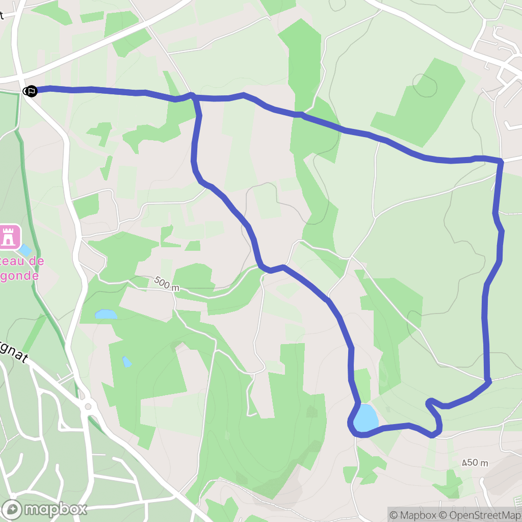 Blanzat : carte du parcours de randonnée - France