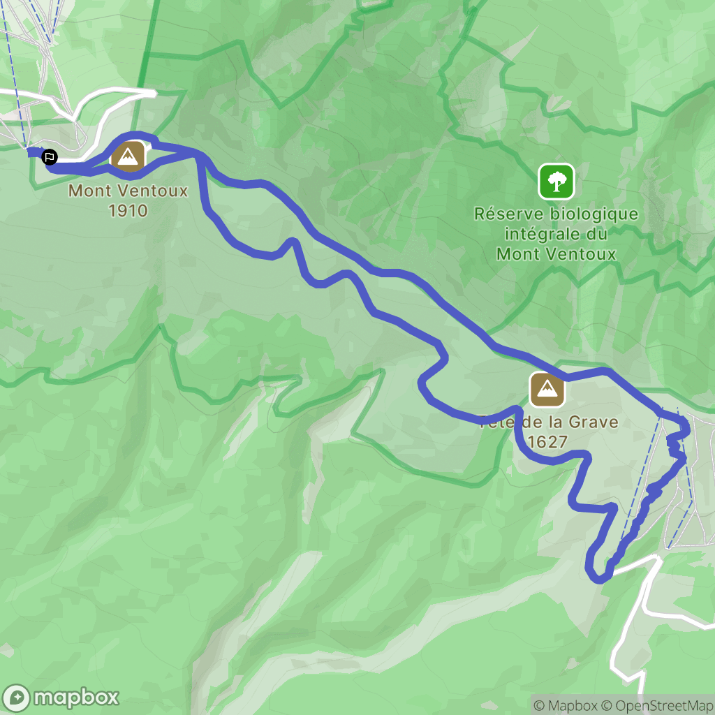 Beaumont-du-Ventoux : carte du parcours de randonnée - France