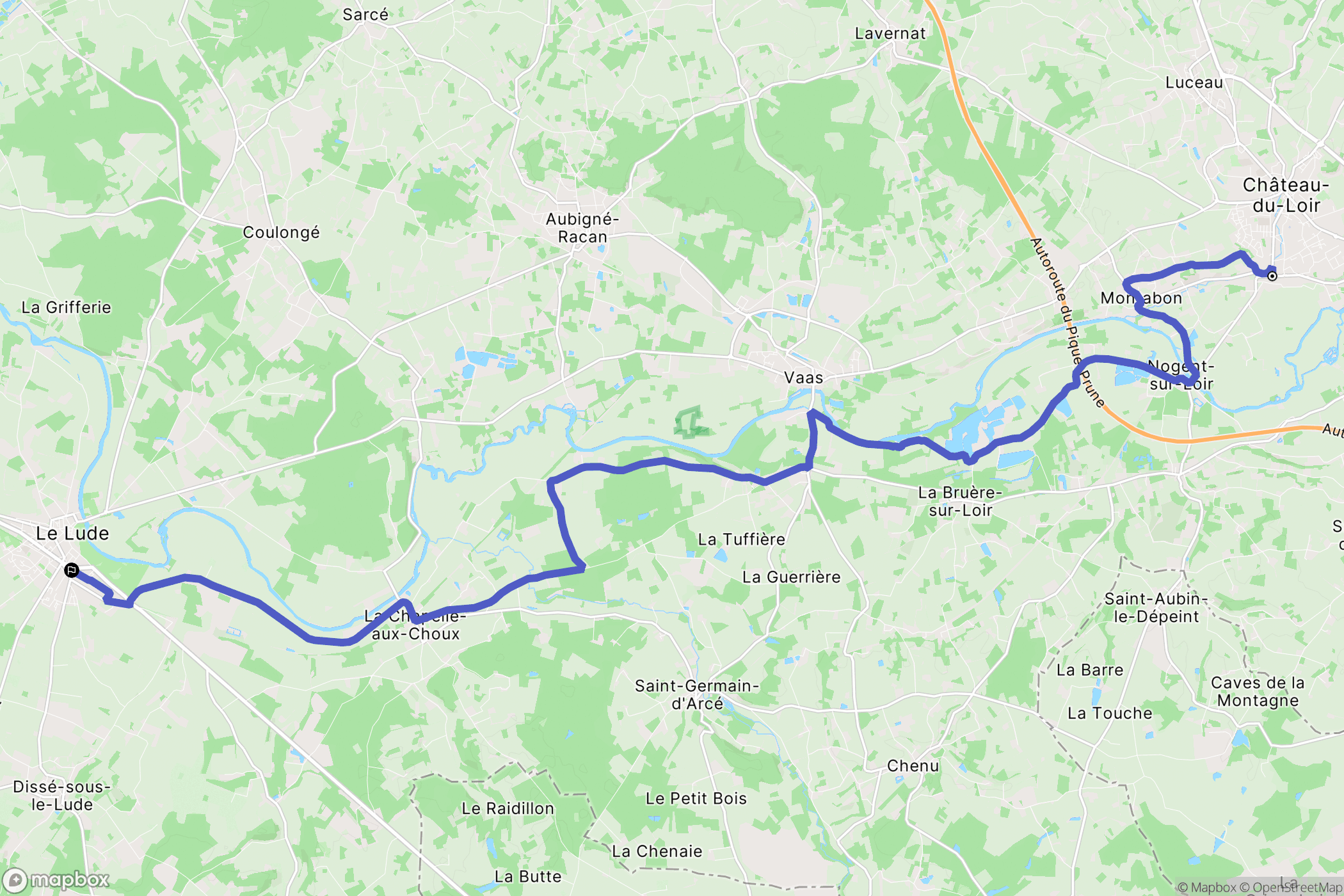 Montval-sur-Loir : carte du parcours de randonnée - France