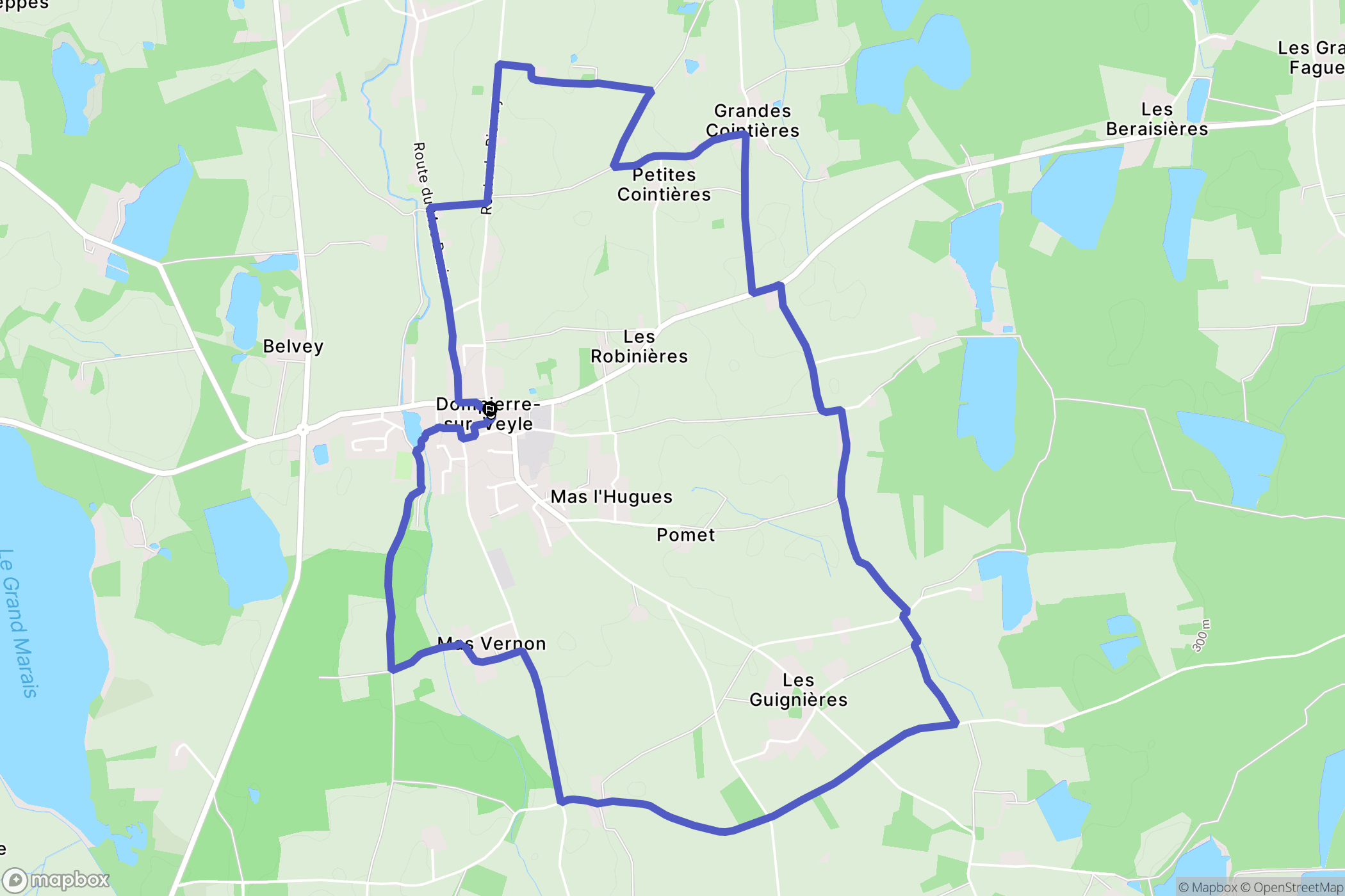 Dompierre-sur-Veyle : carte du parcours de randonnée - France