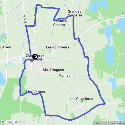 Dompierre-sur-Veyle : carte du parcours de randonnée - France