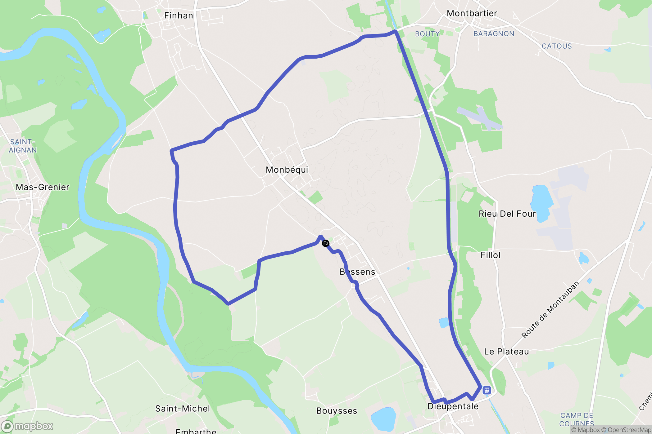 Bessens : carte du parcours de randonnée - France
