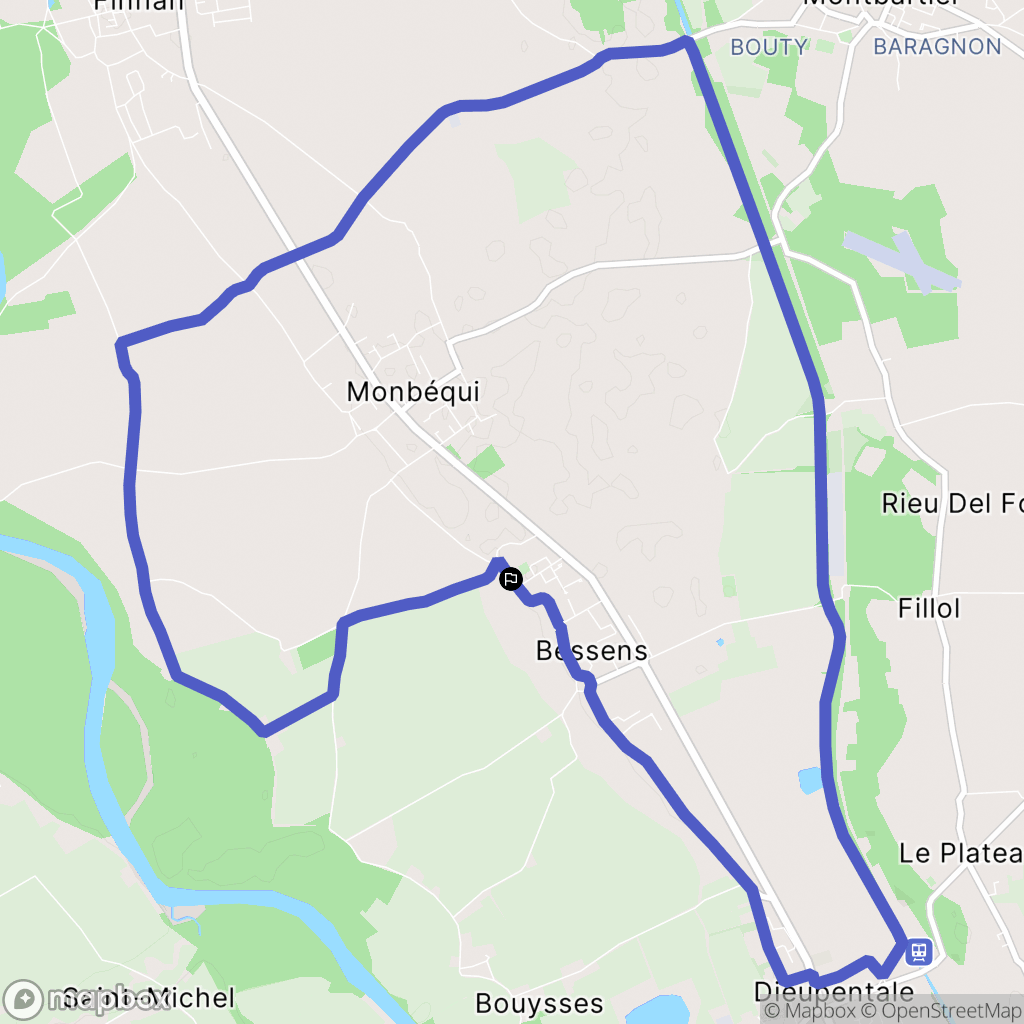 Bessens : carte du parcours de randonnée - France