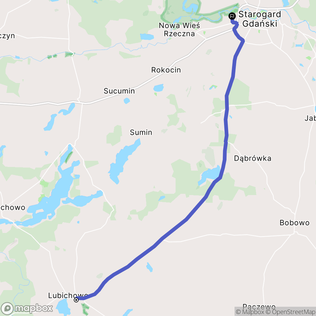 Lubichowo: mapa trasy - Poland