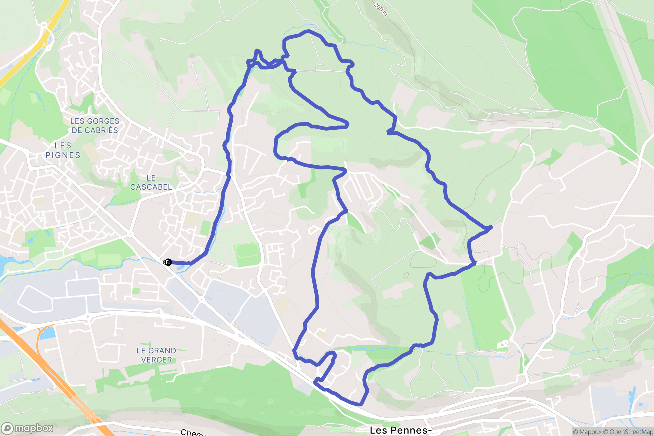 Vitrolles : carte du parcours de randonnée - France