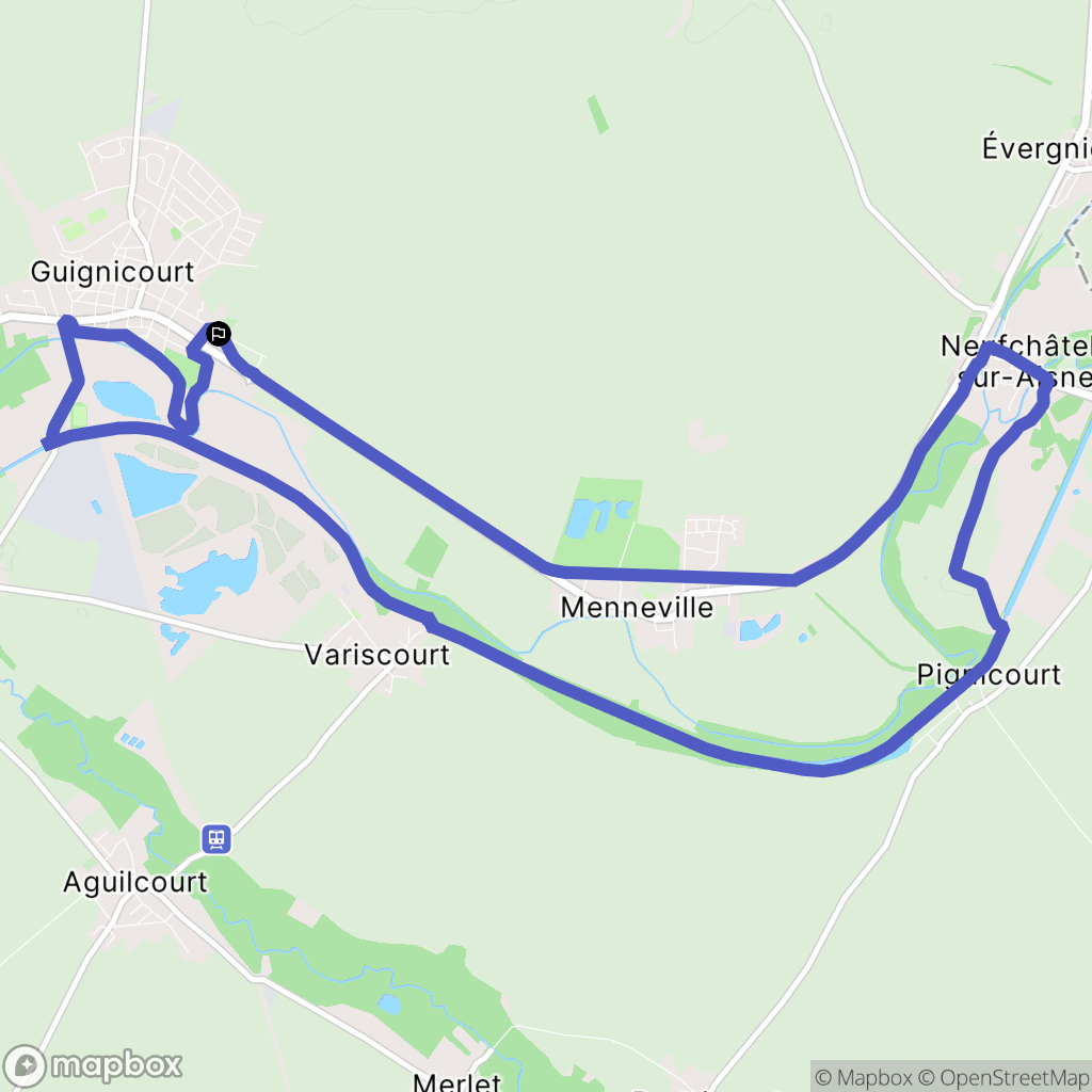 Villeneuve-sur-Aisne : carte du parcours de randonnée - France
