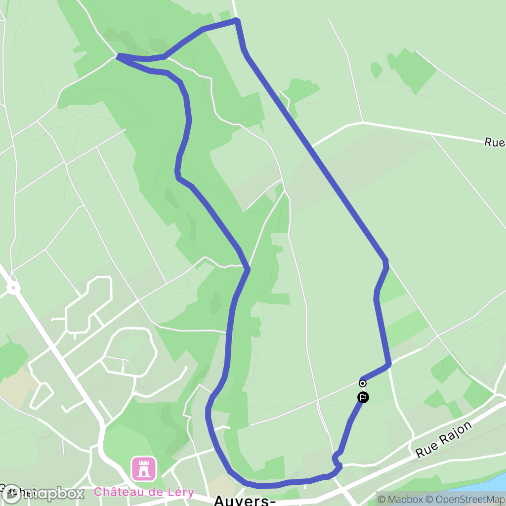 Auvers-sur-Oise : carte du parcours de randonnée - France