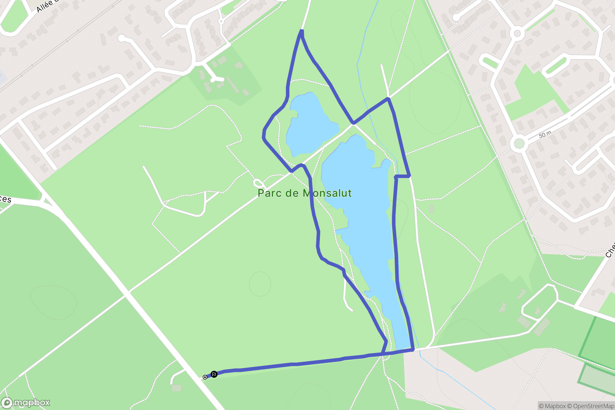 Cestas : carte du parcours de randonnée - France