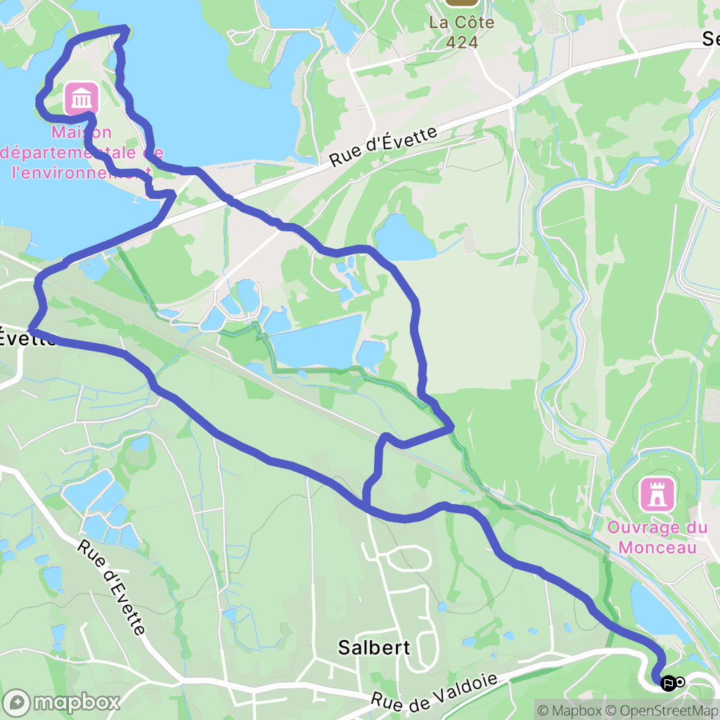 Évette-Salbert : carte du parcours de randonnée - France