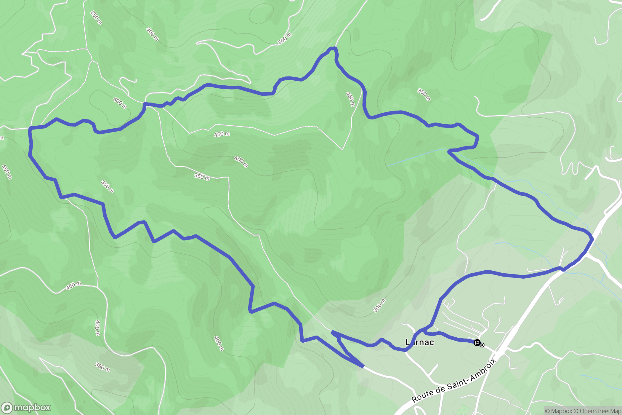 Les Mages : carte du parcours de randonnée - France