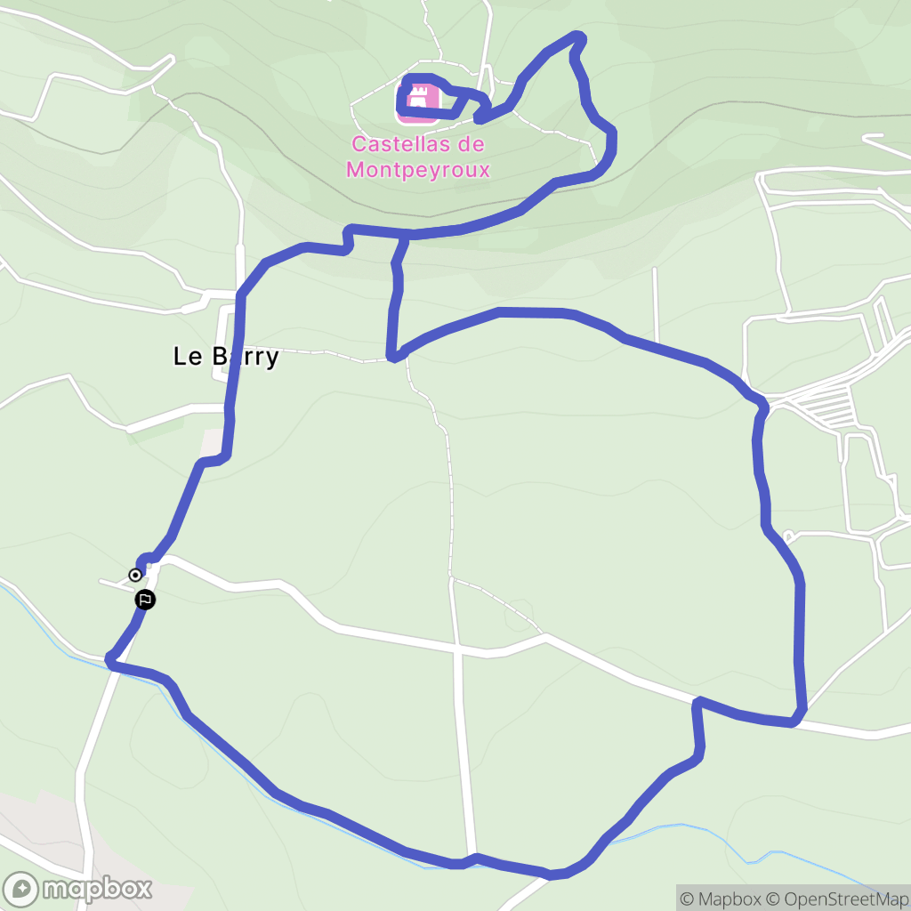 Montpeyroux : carte du parcours de randonnée - France