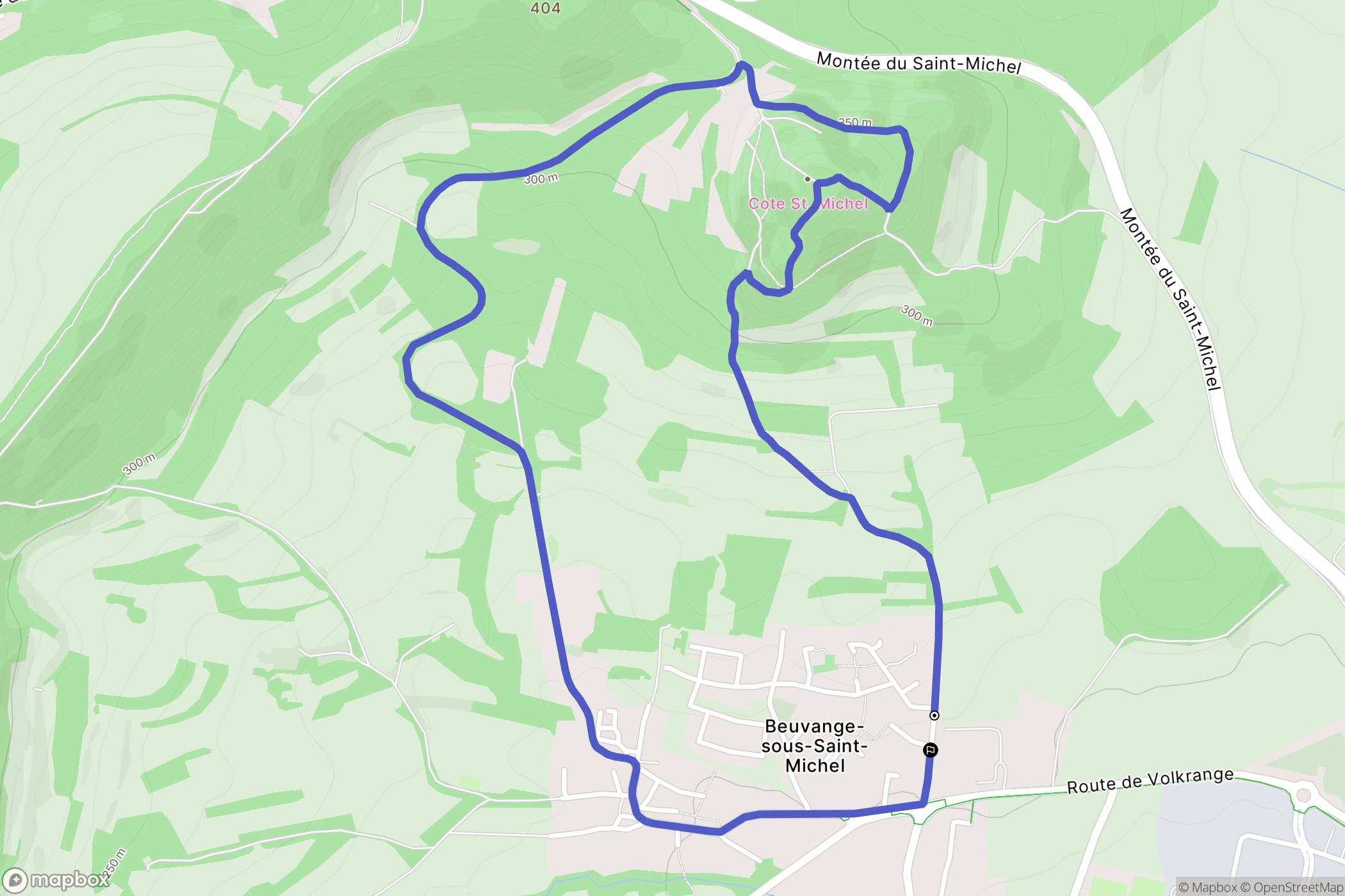 Thionville : carte du parcours de randonnée - France