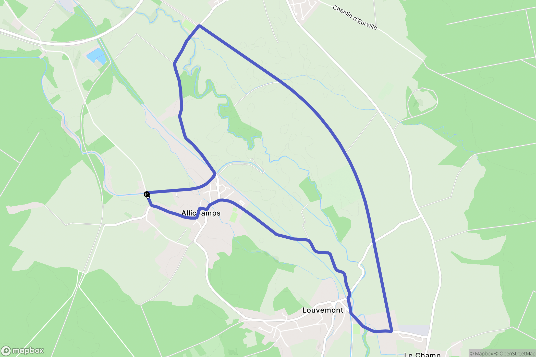 Allichamps : carte du parcours de randonnée - France