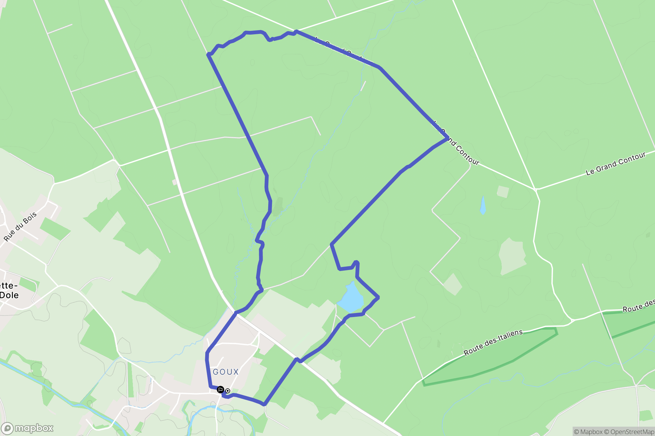 Dole : carte du parcours de randonnée - France