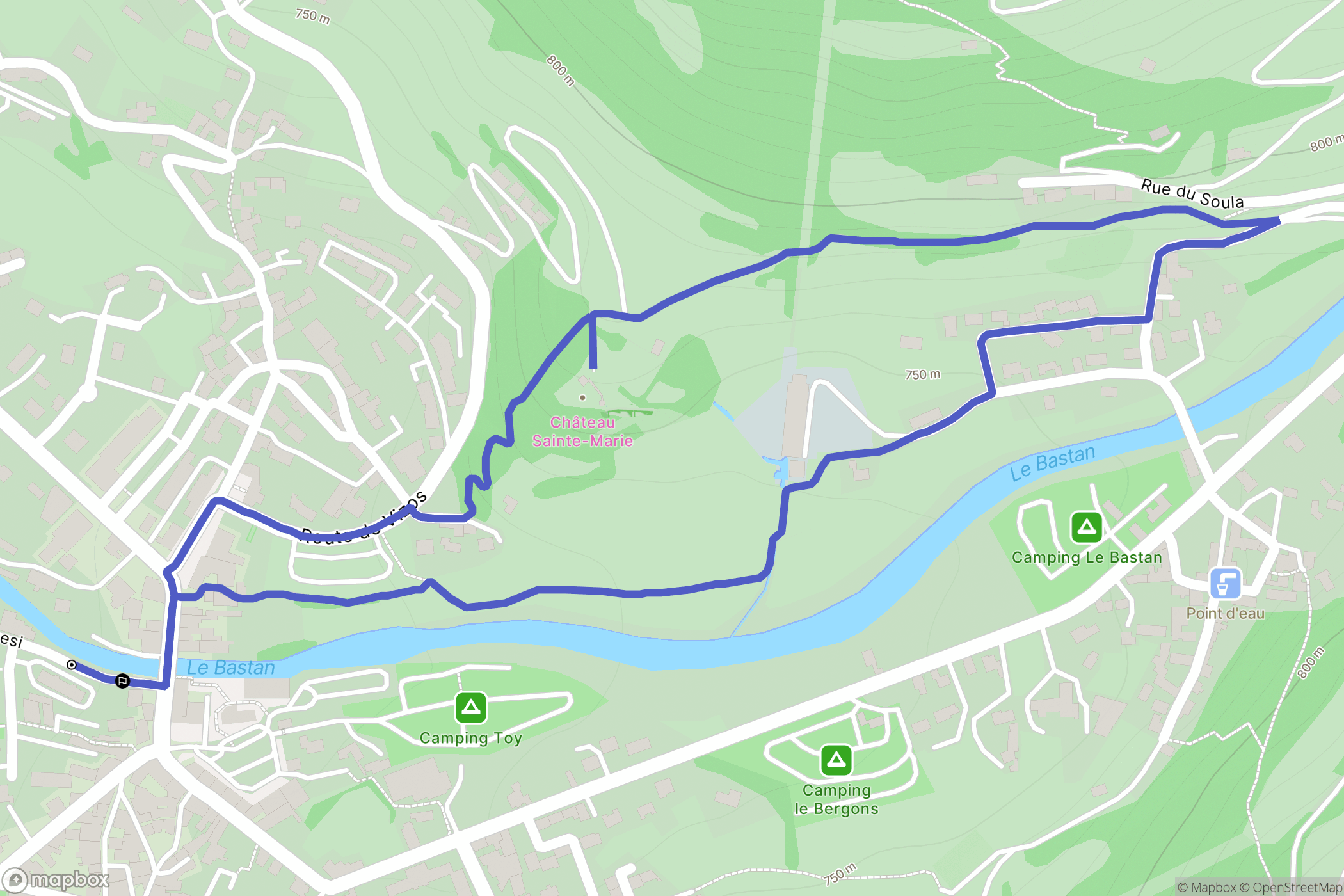 Luz-Saint-Sauveur : carte du parcours de randonnée - France