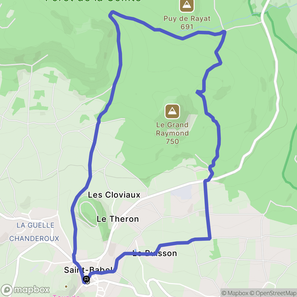 Saint-Babel : carte du parcours de randonnée - France