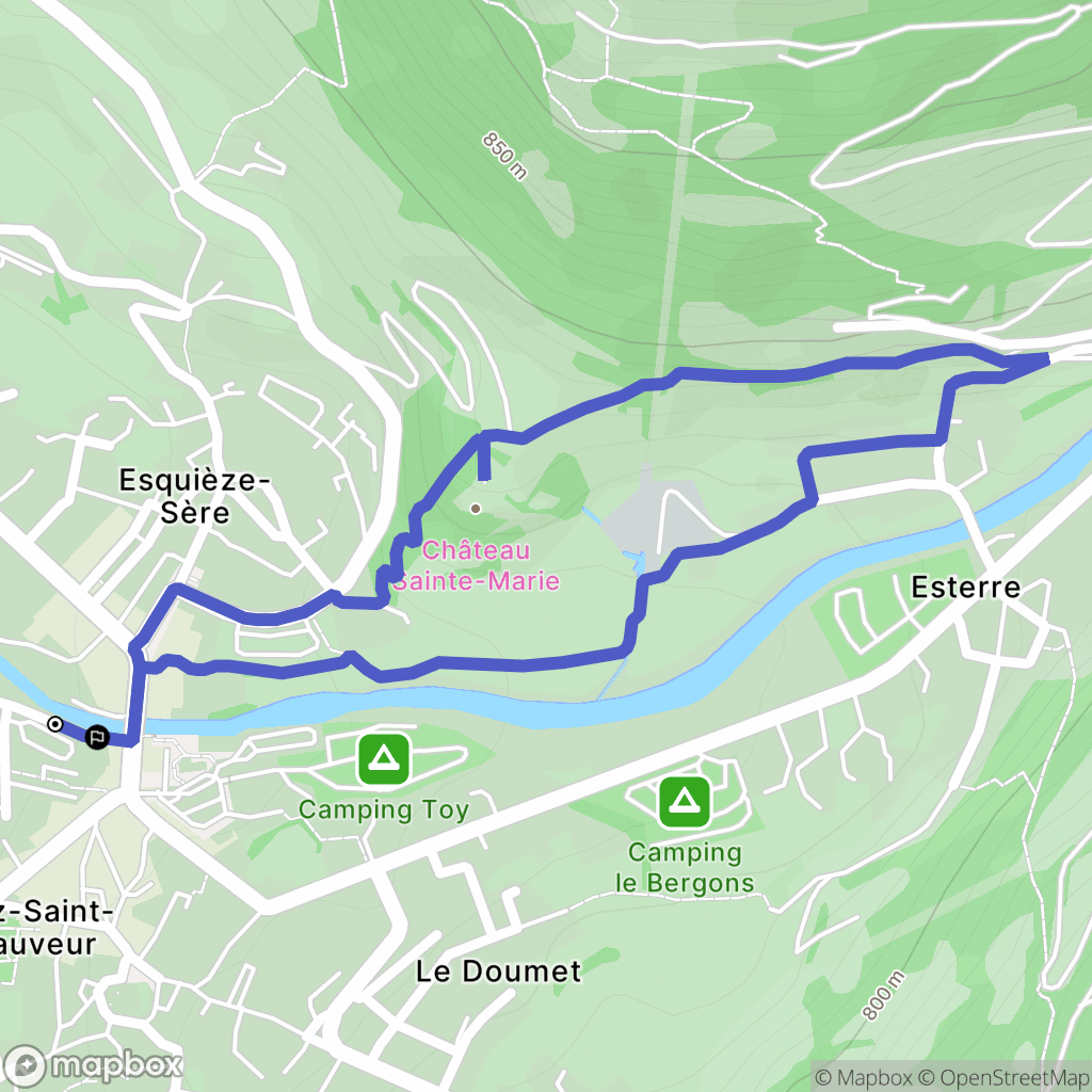 Luz-Saint-Sauveur : carte du parcours de randonnée - France