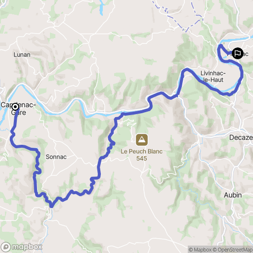 Capdenac-Gare : carte du parcours de randonnée - France