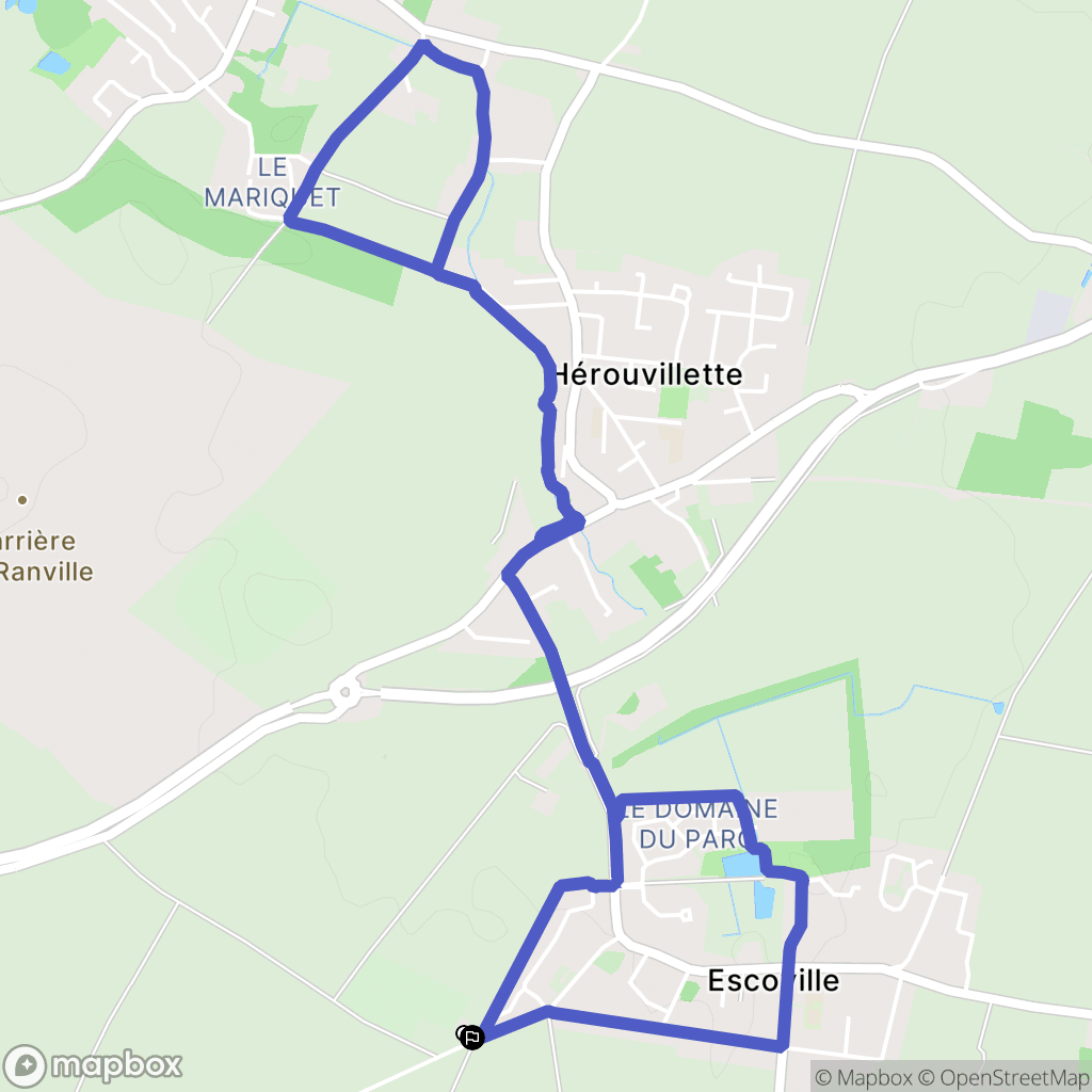 Escoville : carte du parcours de randonnée - France