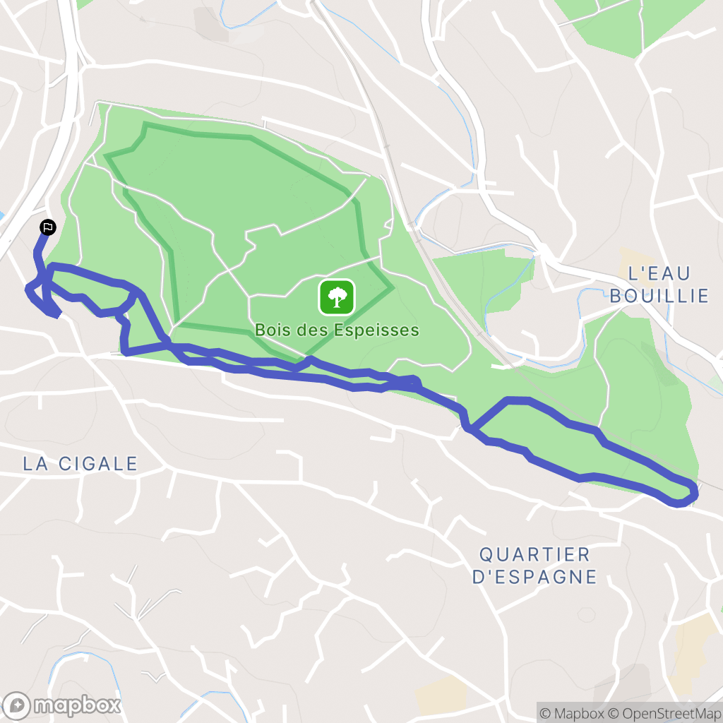 Nîmes : carte du parcours de randonnée - France