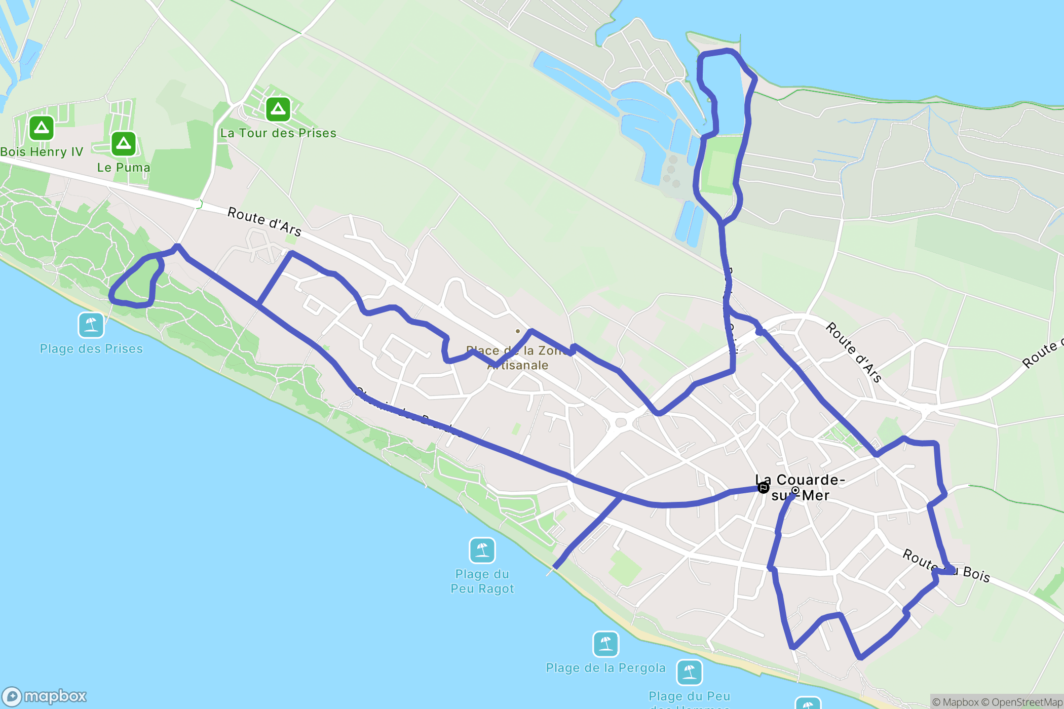 La Couarde-sur-Mer : carte du parcours de randonnée - France