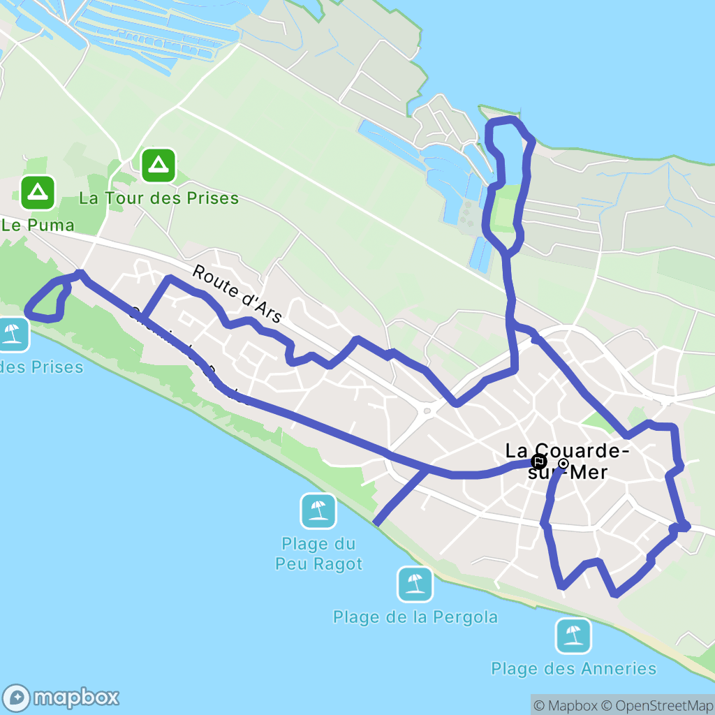 La Couarde-sur-Mer : carte du parcours de randonnée - France
