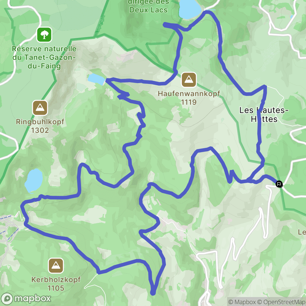 Orbey : carte du parcours de randonnée - France