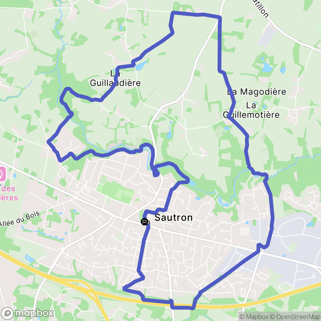 Sautron : carte du parcours de randonnée - France