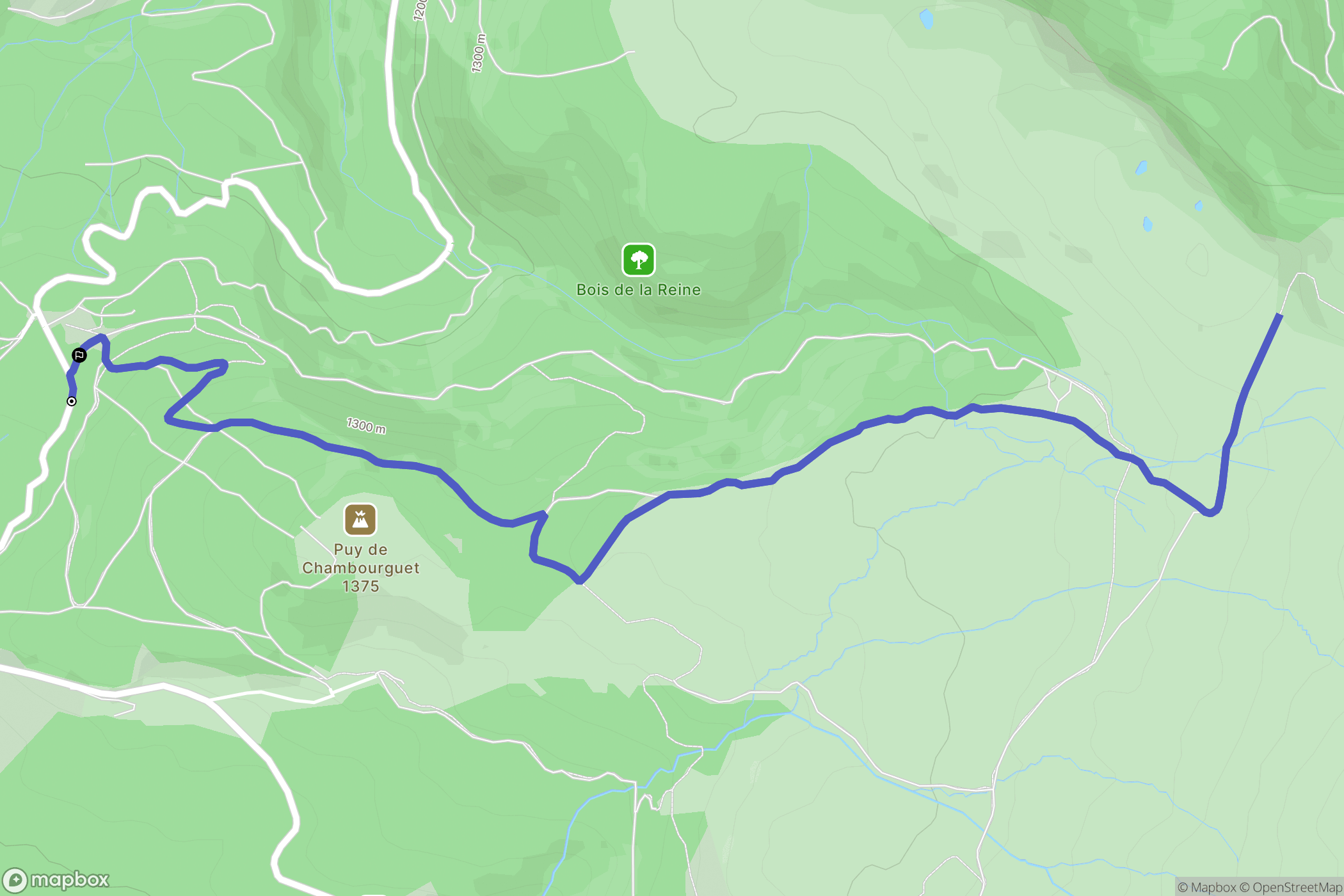 La Tour-d'Auvergne : carte du parcours de randonnée - France