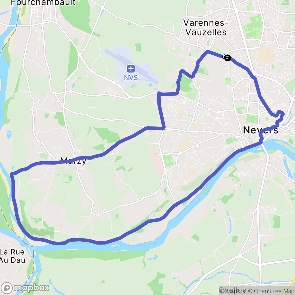Varennes-Vauzelles : carte du parcours de randonnée - France