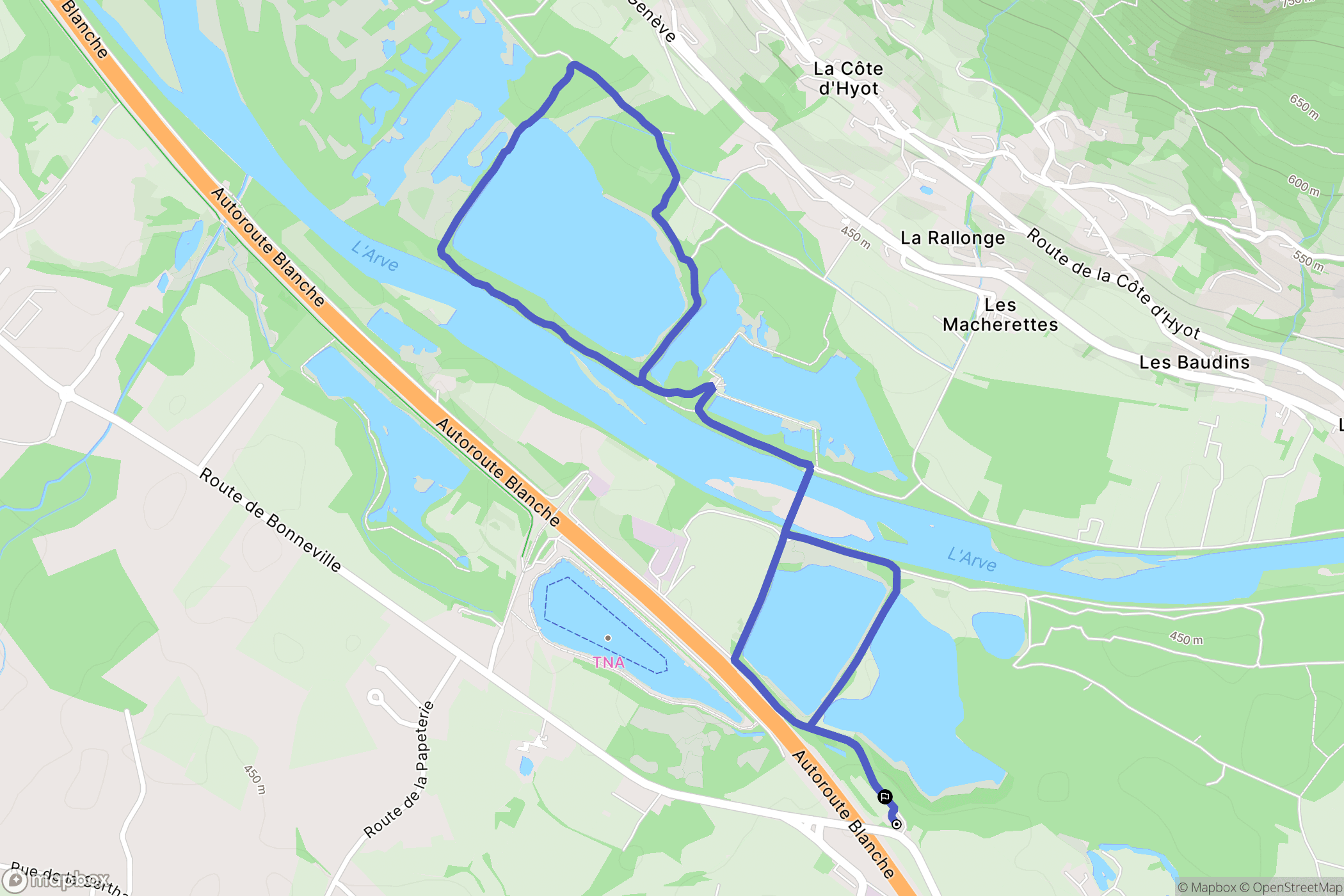 Saint-Pierre-en-Faucigny : carte du parcours de randonnée - France